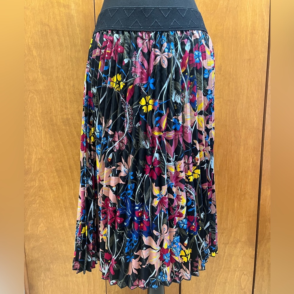 LuLaRoe Pink and Gold Midi A-Line Skirt